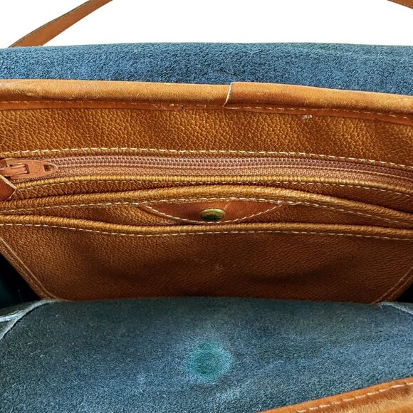 Dooney & Bourke Dover Bag Purse Black & Brown Pebbled Leather Duck Logo Vintage - Picture 12 of 12